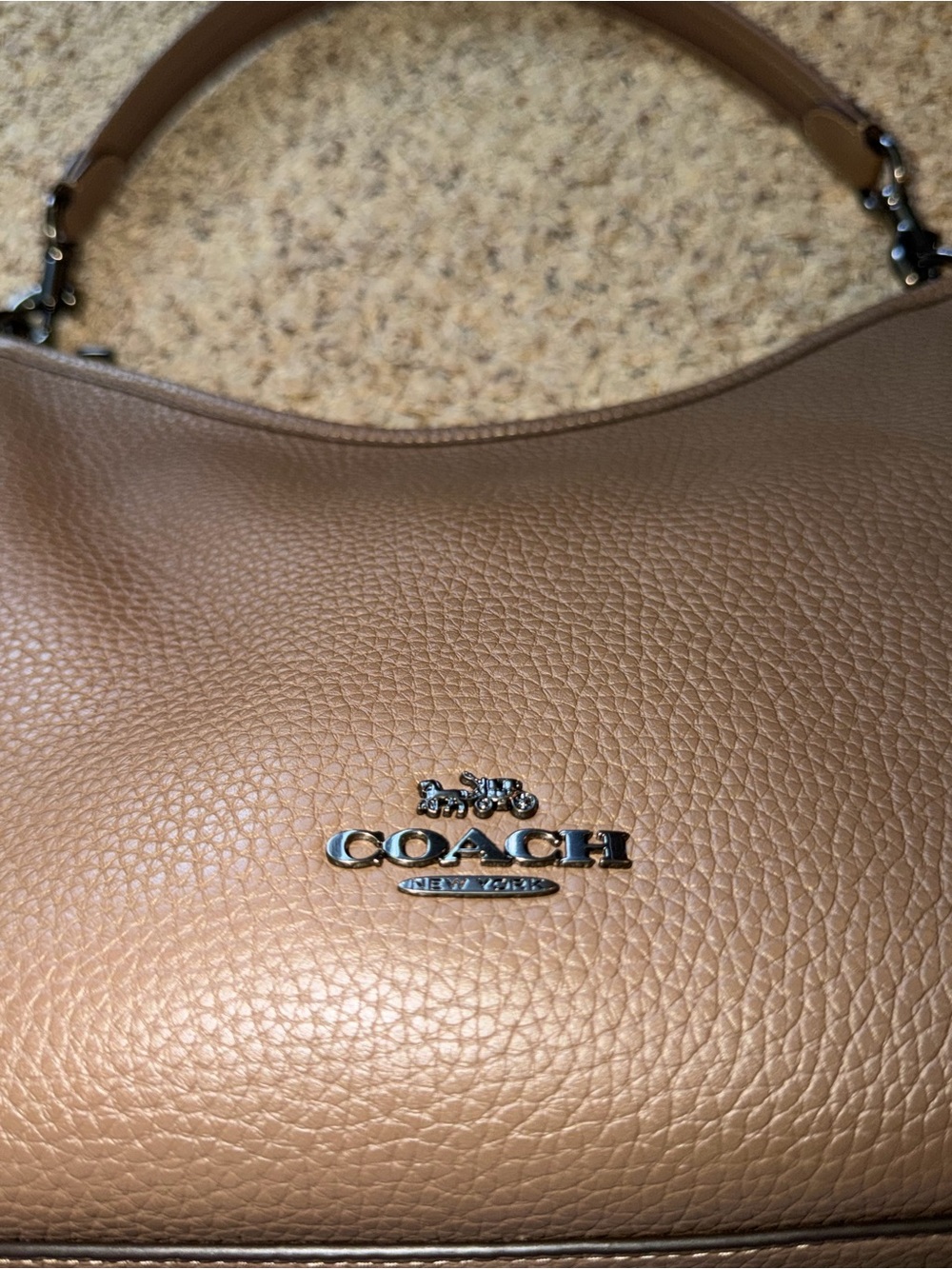 Coach Laurel Pebbled Leather Shoulder Bag in Taupe - Picture 2 of 5